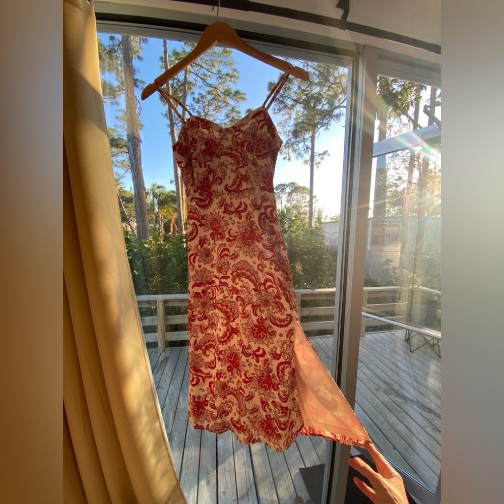 JESSICA SIMPSON Dress Paisley Floral Flowy Spaghetti Strap Lightweight XS